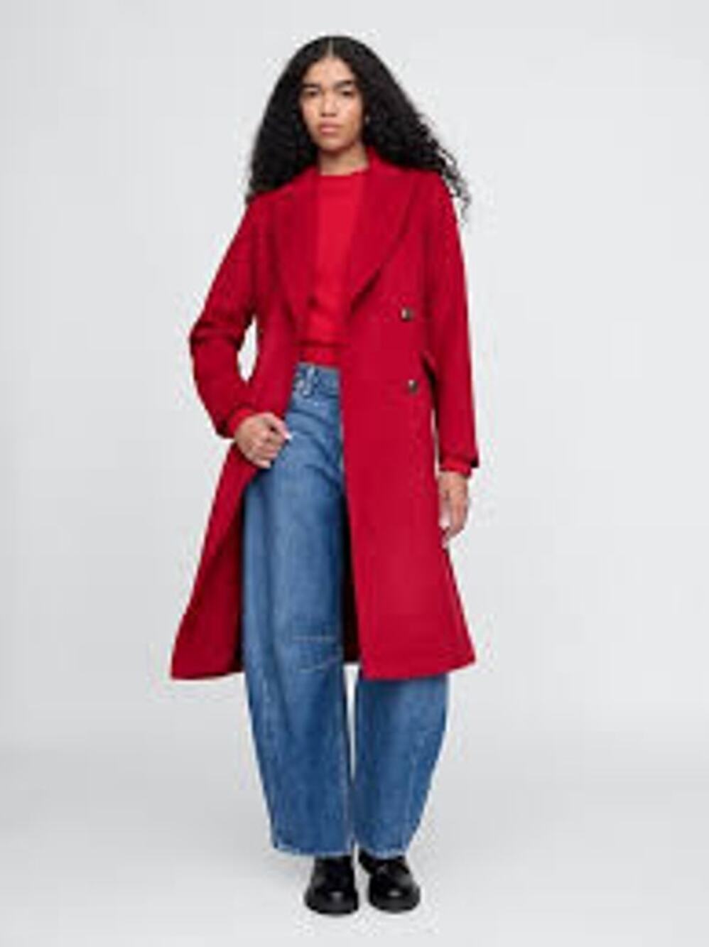 Gap Chesterfield Coat Womens Size Medium Sled Red NWT Retail $  198 Wool Blend